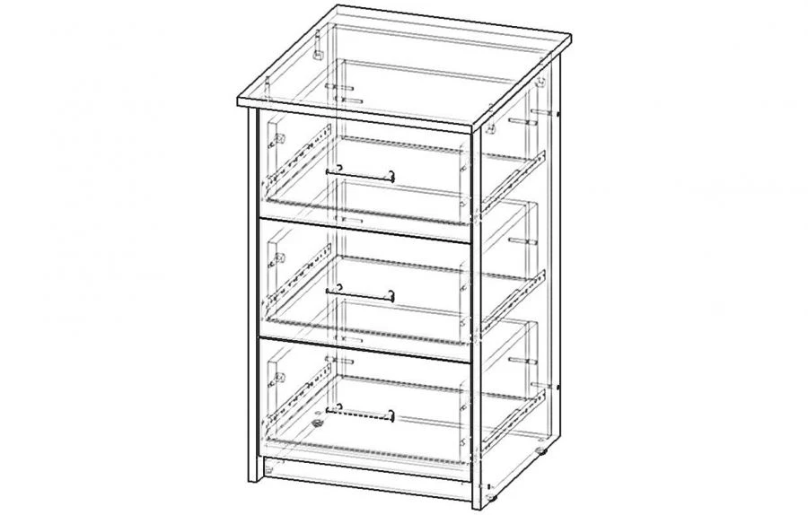 خزانة جانبية من سلسلة "بيوركرات" مع 3 أدراج