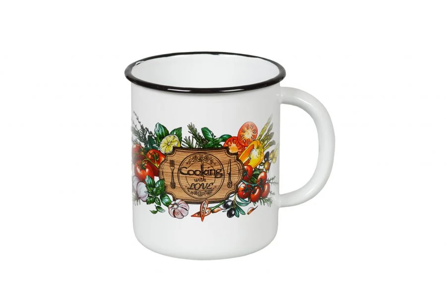Enamelled Steel Mug for Cold Dishes, 1L