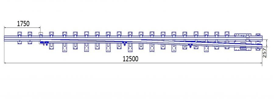 Main Track Frame Rail with Point, Project 2802.01.000