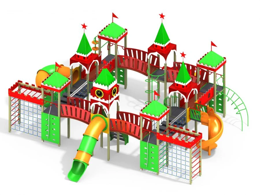 مجمع ألعاب للأطفال بارتفاع 1800 مم بتصميم أبراج الكرملين