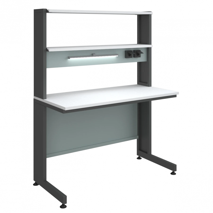 Low Laboratory Table with Overhead Unit 1