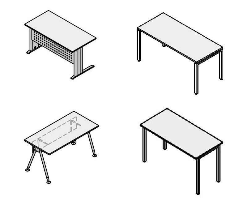 Metal Frame Straight Table for Work, Blitz, Agat, and More
