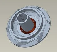 Compression Impeller D2400N, 0.68 inch Shaft, Ni-Resist