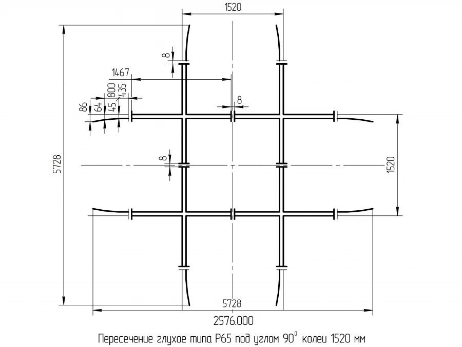 Rectangular Blind Crossing Type R65 on Wooden Beams Project 2576.00.000