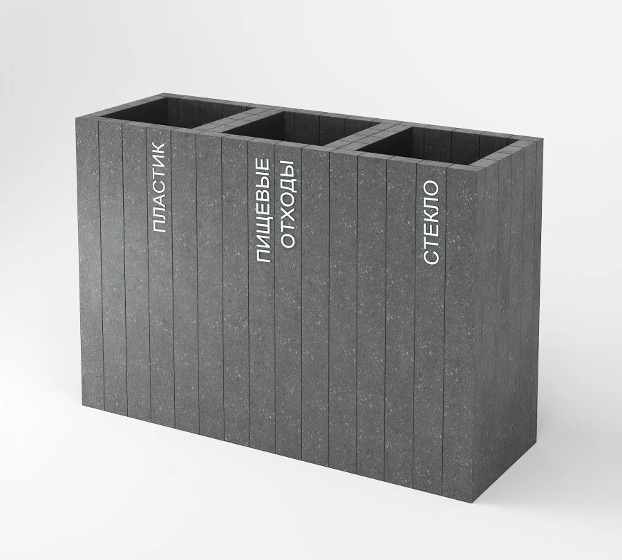 سلة نفايات بيئية من دون غطاء لتجميع النفايات (X أقسام)