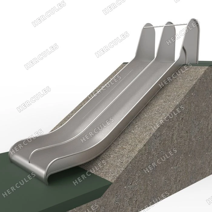 Double Slope Slide for Hillside Playgrounds