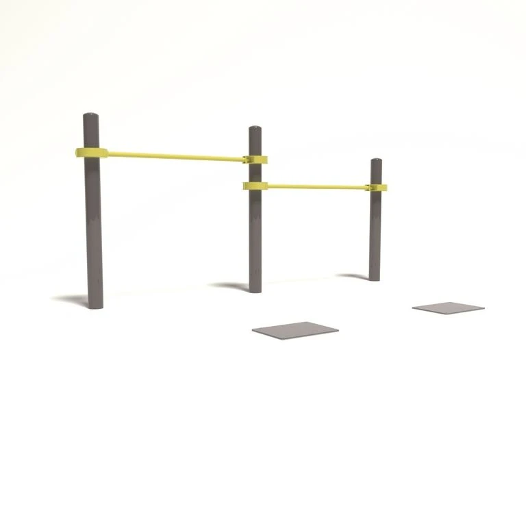 Adjustable Horizontal Bars with Foot Support for Pull-Up Tests