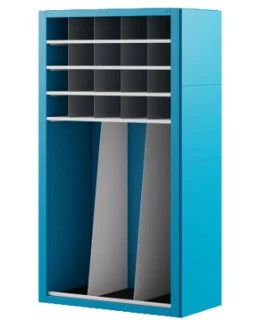 رف تخزين معدني لتنظيم القطع في البيئات الصناعية