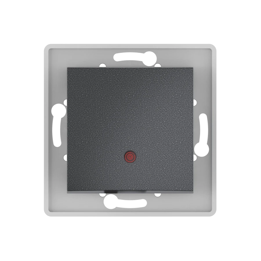 Caduceus Aling Prestige Single-Pole Switch with Indicator 16AX, 250V~ Graphite, Model 6019.2