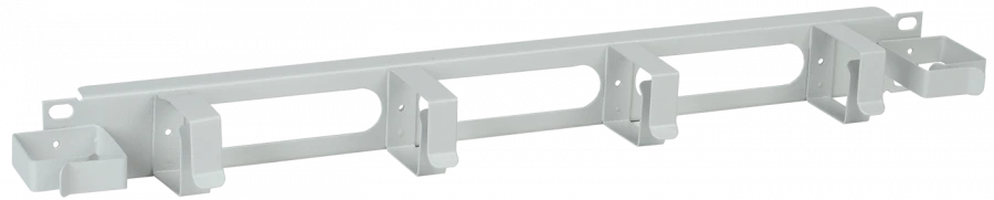 ITK Cable Organizer 1U with 2 Horizontal and 4 Vertical Rings, Gray