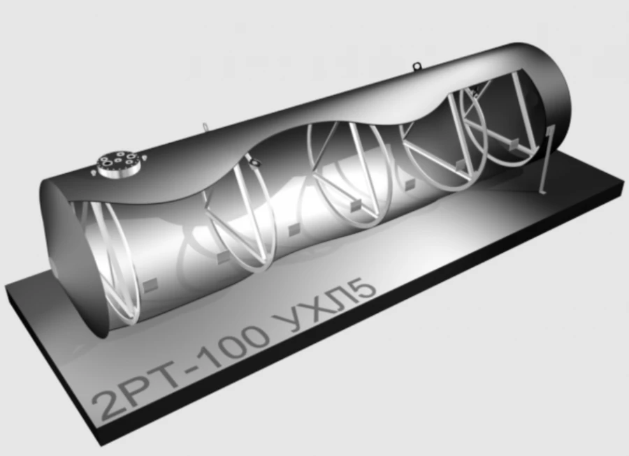 خزان فولاذي أسطواني أفقي من النوع 2RT - 100