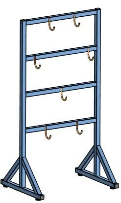 رف التخزين والتجفيف المصنوع من الفولاذ المقاوم للصدأ لمعدات التنظيف، النوع سوي