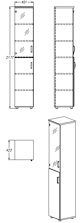 Storage Cabinet for Documents and Office Supplies - Series 407.40.218