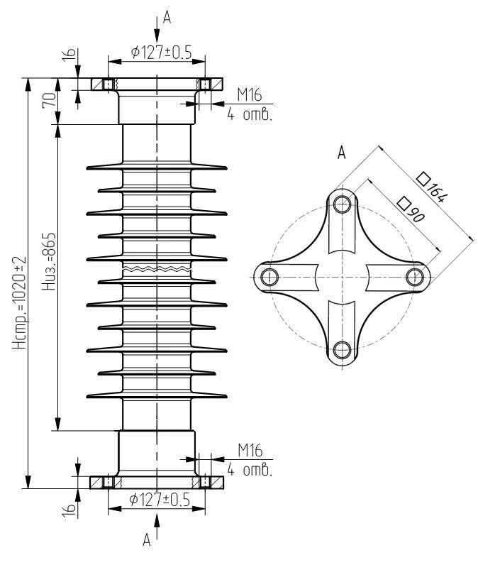 Polymer Insulator for Outdoor Installation OCK 10-110-A01-2 UHL1
