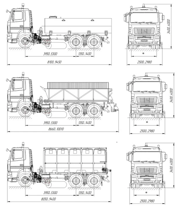 Combined Road Machine KDM-6312 on MAZ 631226 Chassis