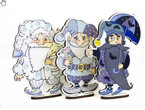 Gnome Figurine Set (White, Gray, Black - 3 pcs)
