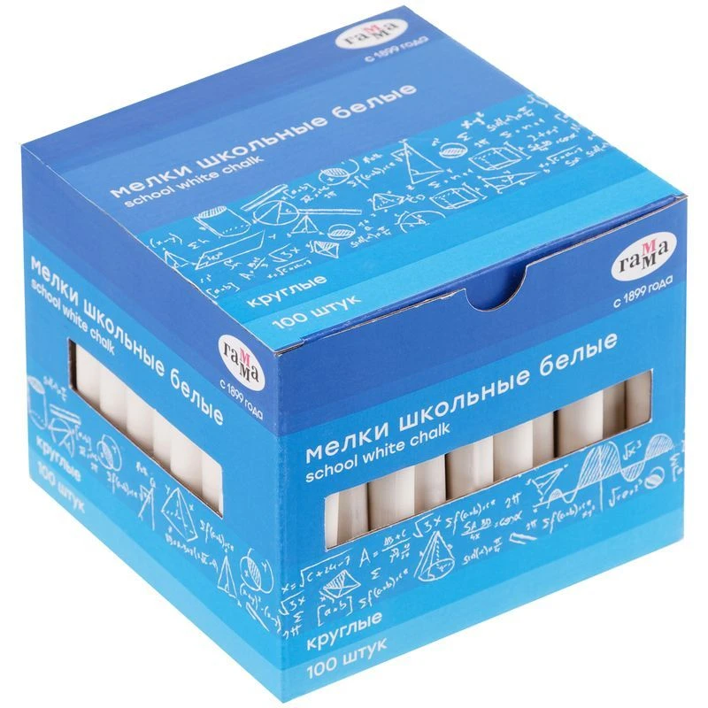 White School Chalk 100 Pieces, Round Shape