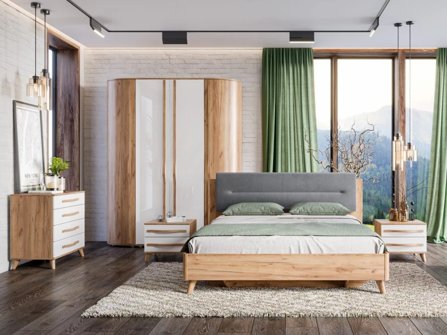 Marta-2 Bed 1200 with Bed Base (Golden Oak)