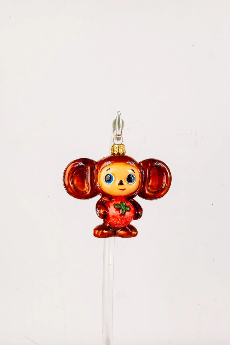 Handcrafted Glass Christmas Ornament "Cheburashka