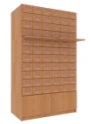Catalog Cabinet with 66 Drawers, 2-Module on Stand