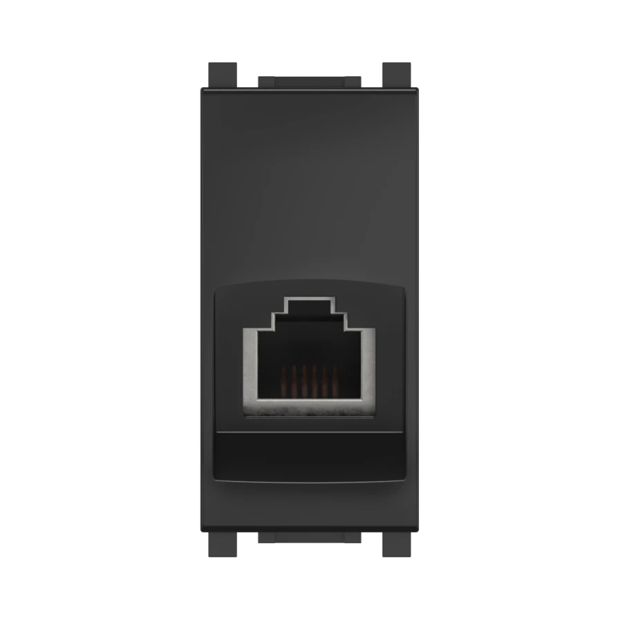 CADUCEUS ALING Experience RJ12 6P6C Cat.3 Hidden Socket, 1M, Black (Soft Touch) - Art. 74212.E1