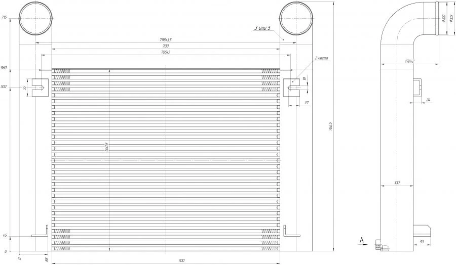 Air Charge Cooler V-2375. 1317. 200-1