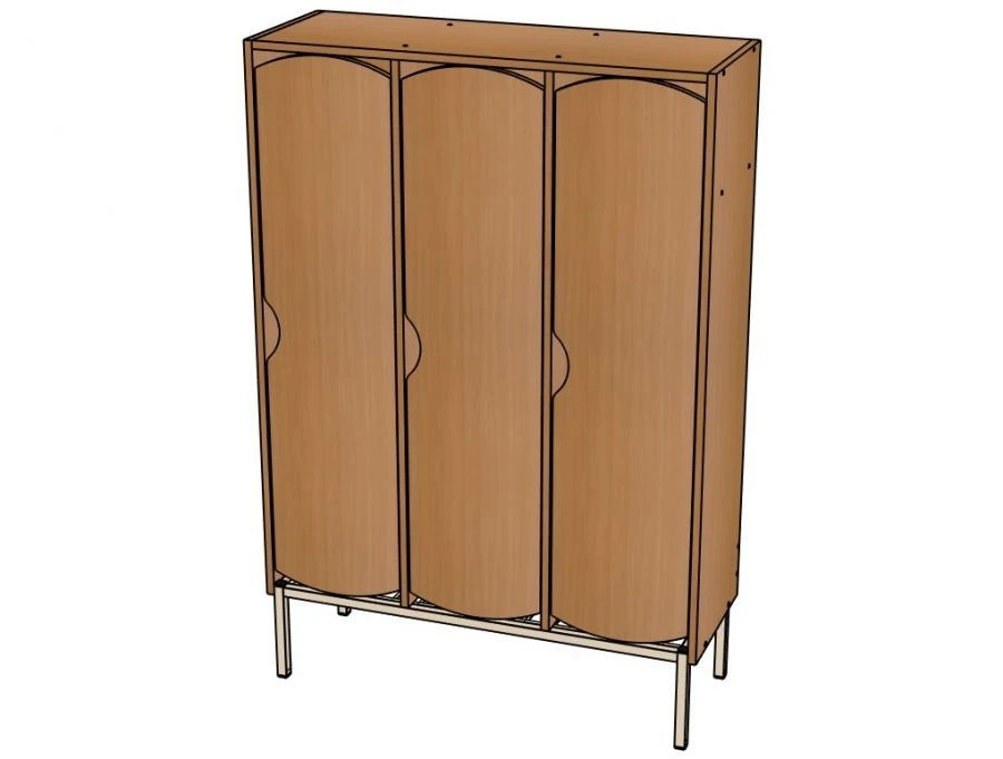 خزانة ثلاثية الأقسام بأبواب مزخرفة على إطار معدني - ش.د13