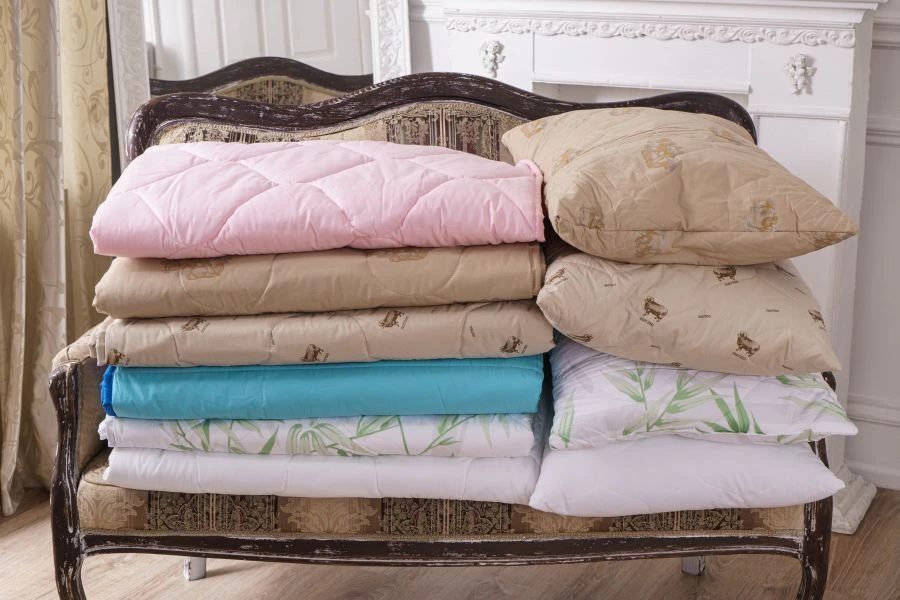 أغطية سرير من القماش القطني للبالغين مع حشوات الألياف الصناعية