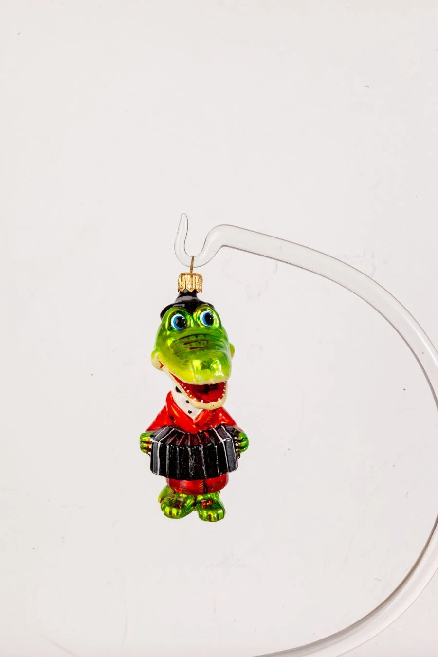 Handcrafted Glass Christmas Ornament "Crocodile Gena