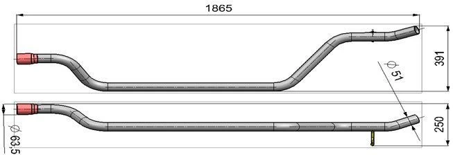 أنبوب العادم للمحرك 405/4215 - نموذج 3302-1203170-20