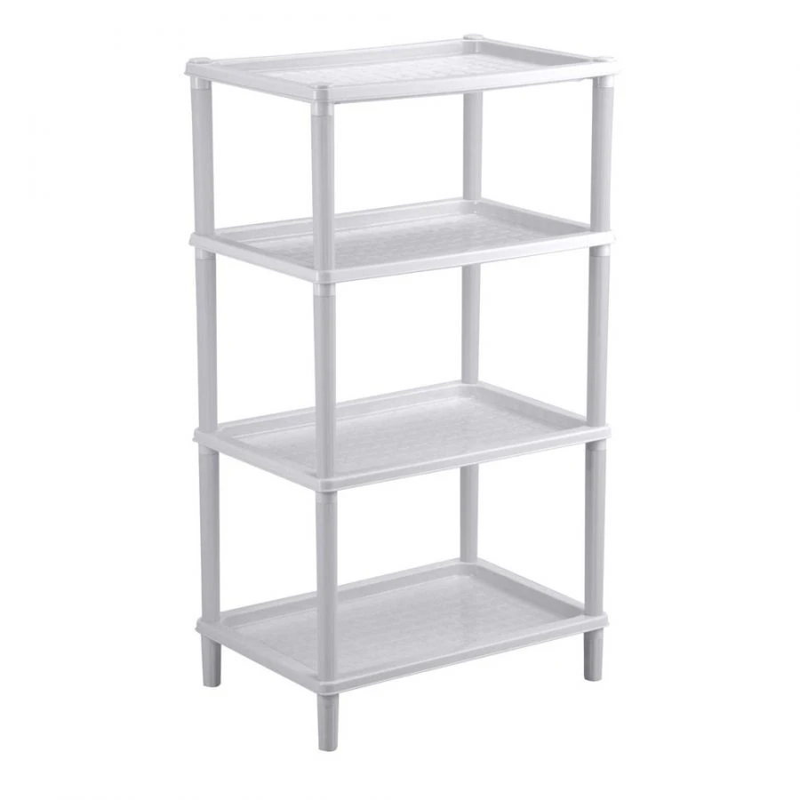 Flavia 4-Shelf Storage Rack, Light Gray, 420x290x810 mm