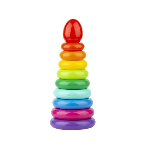 30cm Drop Pyramid Toy with 10 Colorful Rings - Model U 1068