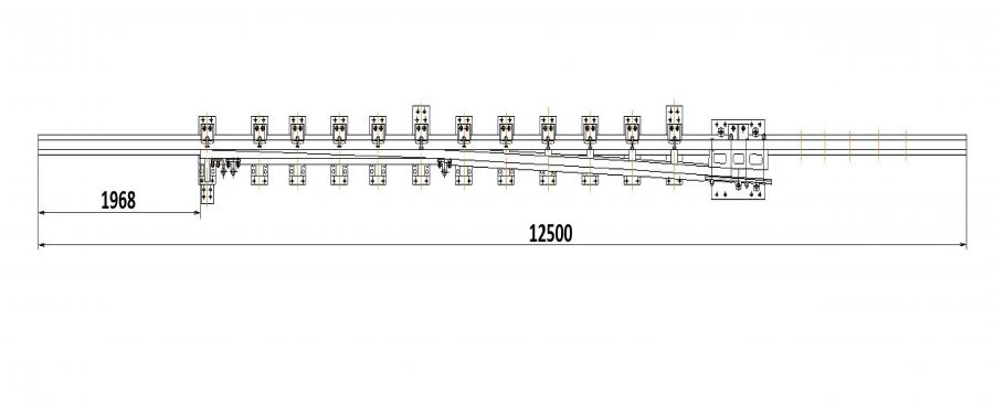 Straight Rail Frame R65 with Curved Point for Switch Project LPTP.668.341.001