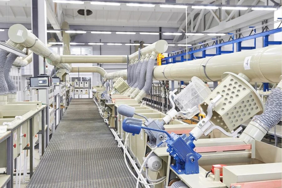 Complete Galvanic Line with Bell-Type Baths