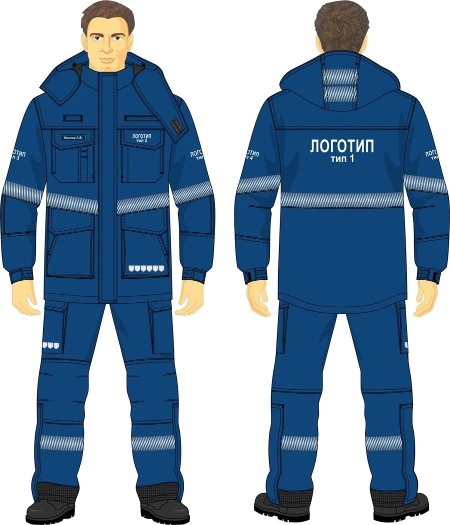 Men's Protective Suit Against Thermal Arc Risks with High Energy Absorption Level 7 - Gazprom Style