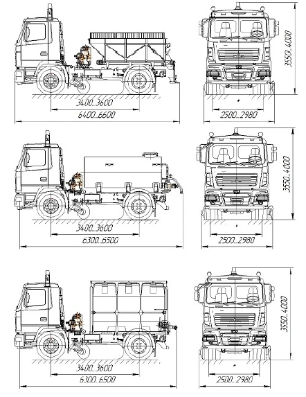 Combined Road Machine KDM-5550 on MAZ 555025 Chassis
