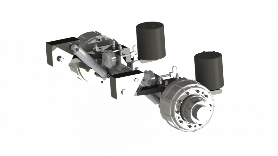 Axle Assembly with Pneumatic Suspension for 15 Ton Load Capacity