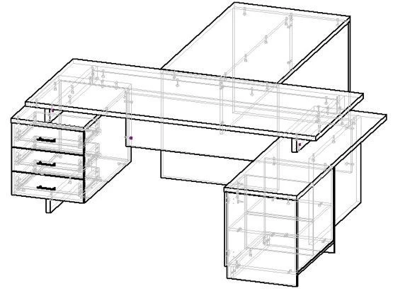 Executive Chair Desk with Cabinet SP2