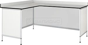 Corner Work Table with Semi-Round Aluminum Frame - SMU-LKN