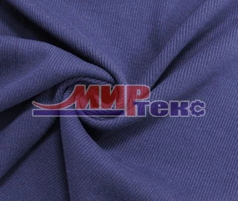 Smooth Dyed Mixed Knit Fabric for Clothing (PE-47.5%, CO-47.5%, PU-5%) 2+2