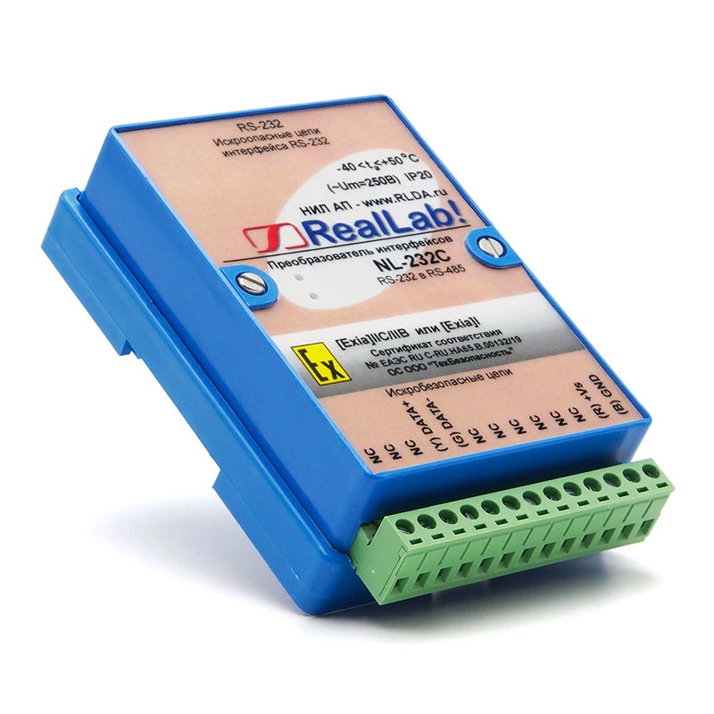 RS-232 to RS-485 Interface Converter with Intrinsically Safe Circuits, NL-232С Ex