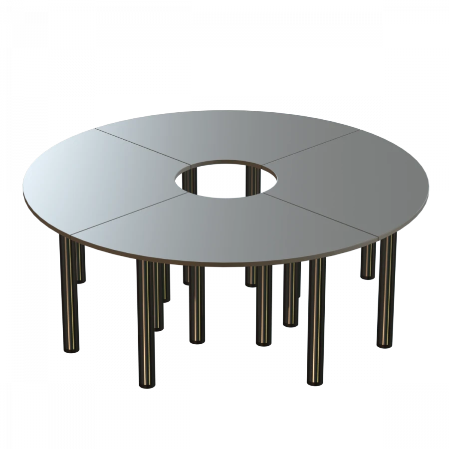Round Table with 4 Sections - 22mm Laminate Top