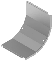 Tray lid for 90 degree radius vertical internal corner tray KL 000 F90R15, with overall dimensions from 50 mm to 600 mm