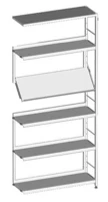 Single-Sided Shelf 880x300x1752 mm - Metal Frame