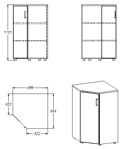 Storage Cabinet for Documents and Office Supplies - Series 432.112