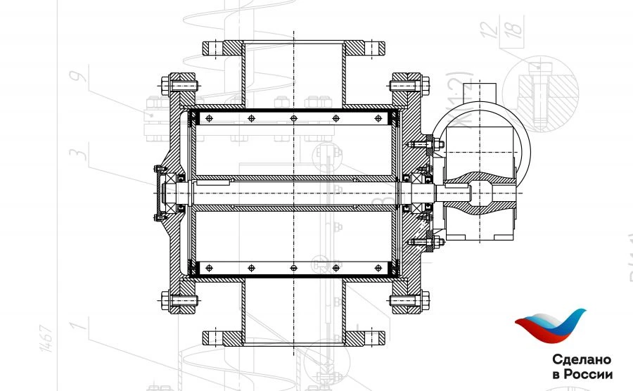 صمام بوابة لنقل المنتجات الهوائية - نموذج ШЗ