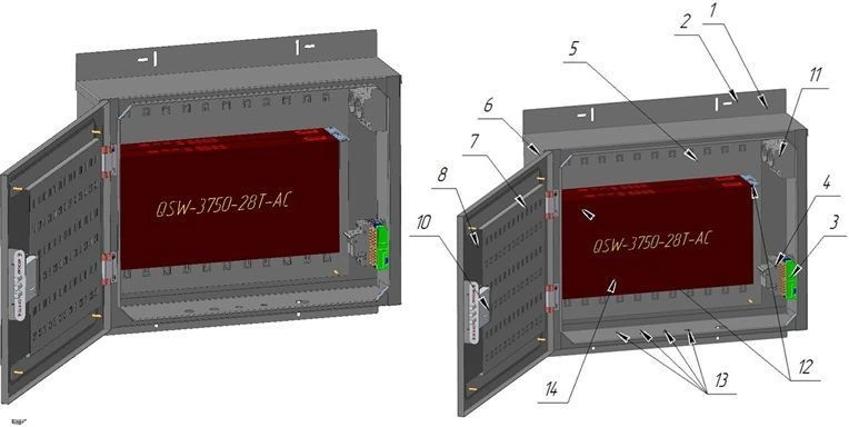 خزانة الاتصالات الخارجية - موديل ШТУ-С-600х400х170-МП-Н-В14