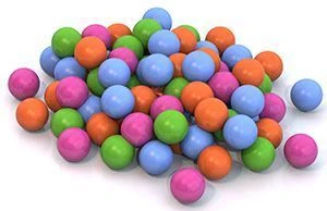 Colorful 6 cm Inflatable Balls (100 pcs in a net)