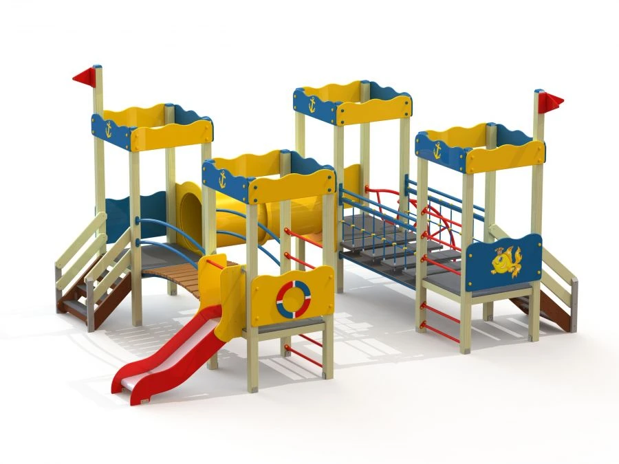 Children's Play Complex with 4 Towers - Model DIC 4.06