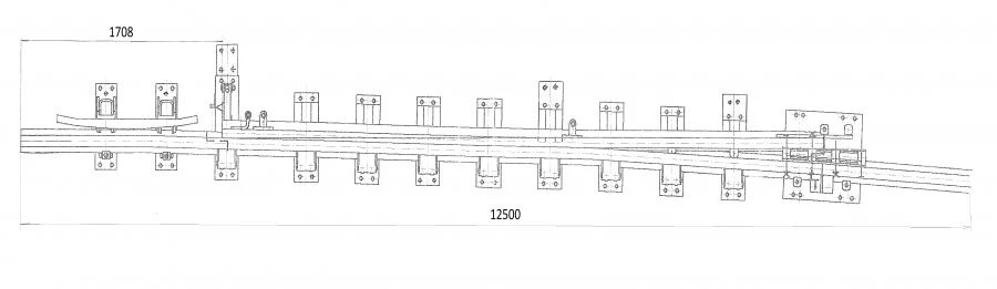 Curved Frame Rail Type R65 with Straight Frog NLPPTP.668.342.103-01
